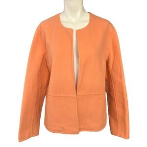 Eileen Fisher Blazer Jacket Medium Wool Cashmere Sherbert Orange Pockets M